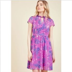 NWOT Modcloth Oh Say Can Museum Dress M Violet